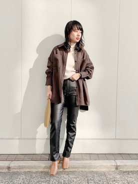 「秋のカフェオレコーデ」｜「アイテム（その他アウター）」を使った、TOKUMURA_161cmさん（レディース・161cm）の秋コーディネート