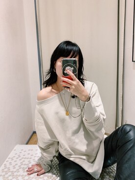 「SHENERY」｜「アイテム（スウェット）」を使った、TOKUMURA_161cmさん（レディース・161cm）の秋コーディネート