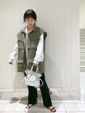 「SHENERY」｜「アイテム（ミリタリージャケット）」を使った、TOKUMURA_161cmさん（レディース・161cm）の冬コーディネート