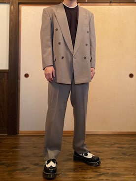 「PRO CLUB （プロクラブ）の【PRO CLUB / プロクラブ】 CREWNECK SS HEAVY101（Tシャツ/カットソー、ブラック系）」を使った、なかじまけんたさん（メンズ・176cm）の秋コーディネート