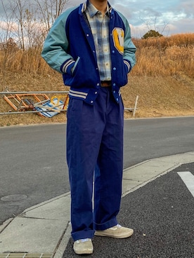 「HOLLOWAY（ホロウェイ）のアイテム」を使った、なかじまけんたさん（メンズ・176cm）の冬コーディネート