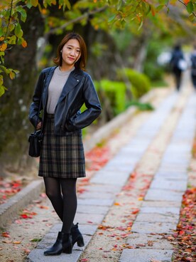 「COMME CA ISM（コムサイズム）のアイテム（ブルゾン）」を使った、Mikakoさん（レディース・159cm）の秋コーディネート