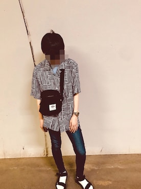 「Guess（ゲス）のアイテム（腕時計）」を使った、Rayさん（メンズ・175cm）の夏コーディネート