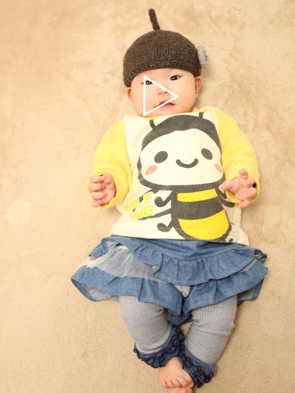 「プチプラコーデ、女の子、春、春コーデ」｜「no brandのアイテム（トップス、イエロー系）」を使った、ayumiyuさん（キッズ・70cm）の春コーディネートの1枚目の写真