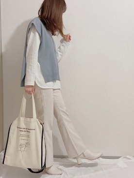 「大学生」｜「アイテム（アンサンブル）」を使った、ほー☺︎さん（レディース・158cm）の春コーディネート