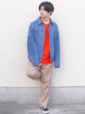 「ストリートカジュアル」｜「アイテム（デニムジャケット）」を使った、ゆーすけさん（メンズ・165cm）の春コーディネート