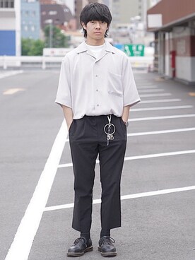 「HARE（ハレ）のアイテム（キーケース/キーアクセサリー）」を使った、ゆーすけさん（メンズ・165cm）の夏コーディネート