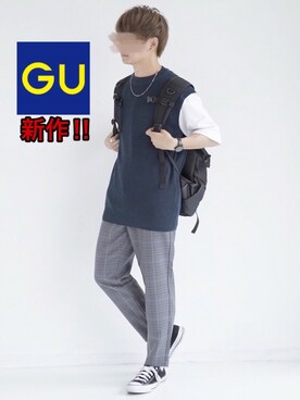 「ジーユーコーデ」｜「アイテム（その他）」を使った、ゆーすけさん（メンズ・165cm）の夏コーディネート