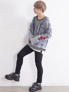 「やっぱりストリートが好き」｜「アイテム（デニムジャケット）」を使った、ゆーすけさん（メンズ・165cm）の秋コーディネート