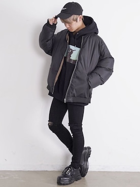 「Herden（ハーデン）のHerden MIRROR GHOST PK（パーカー）」を使った、ゆーすけさん（メンズ・165cm）の冬コーディネート
