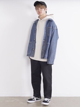 ゆーすけさんの「VANS ヴァンズ OLD SKOOL PRO オールドスクール プロ VN000ZD4Y28 BLACK/WHITE」を使ったコーディネート