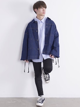 「UNIQLO（ユニクロ）のWOMEN ウルトラストレッチジーンズ（デニムパンツ）」を使った、ゆーすけさん（メンズ・165cm）の春コーディネート