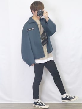 「アイテム（ボディバッグ/ウエストポーチ）」を使った、ゆーすけさん（メンズ・165cm）の春コーディネート
