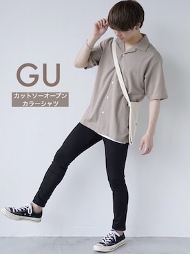 「UNIQLO（ユニクロ）のWOMEN ウルトラストレッチジーンズ（デニムパンツ）」を使った、ゆーすけさん（メンズ・165cm）の夏コーディネート