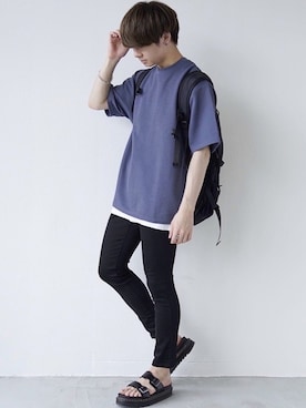 「UNIQLO（ユニクロ）のWOMEN ウルトラストレッチジーンズ（デニムパンツ）」を使った、ゆーすけさん（メンズ・165cm）の夏コーディネート