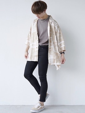 「UNIQLO（ユニクロ）のWOMEN ウルトラストレッチジーンズ（デニムパンツ）」を使った、ゆーすけさん（メンズ・165cm）の夏コーディネート