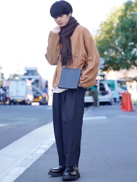 「epnok（エプノック）のアイテム（スウェット）」を使った、ゆーすけさん（メンズ・165cm）の冬コーディネート