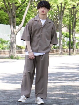 「セットアップコーデ」｜「アイテム（その他）」を使った、ゆーすけさん（メンズ・165cm）の春コーディネート