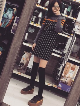 「Abercrombie&Fitch（アバークロンビーアンドフィッチ）のアイテム（ワンピース/ドレス）」を使った、宝宝怡さん（レディース・163cm）の秋コーディネート