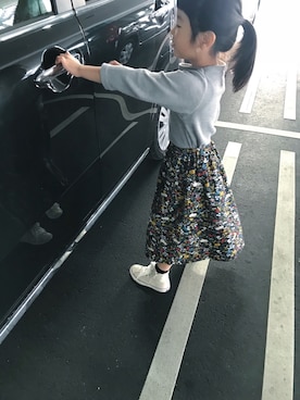 「BIG FIELD（ビッグフィールド）のアイテム（スカート）」を使った、myn1さん（キッズ・110cm）の春コーディネート