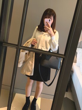 「NATURAL BEAUTY BASIC（ナチュラルビューティーベーシック）のアイテム（トレンチコート）」を使った、ayaさん（レディース・158cm）の秋コーディネート