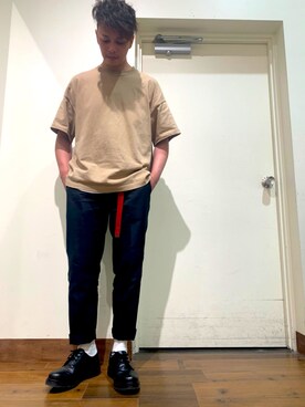 「Right-on（ライトオン）のアイテム（スラックス）」を使った、はりーさん（メンズ・176cm）の春コーディネート