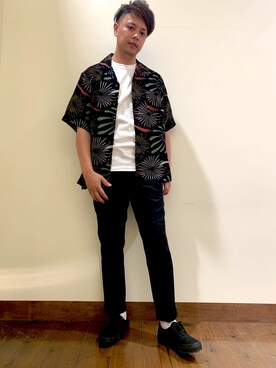 「Right-on（ライトオン）のアイテム（スラックス）」を使った、はりーさん（メンズ・176cm）の夏コーディネート