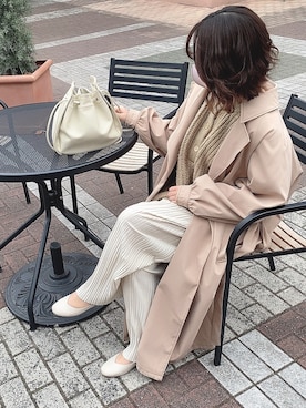 「chocomee（チョコミー）のアイテム（トレンチコート）」を使った、𝙴 𝚛 𝚒 𝚔 𝚊 さん（レディース・151cm）の冬コーディネート