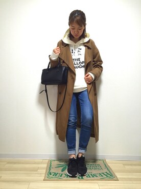 「Doシンプル部」｜「アイテム（トレンチコート）」を使った、yuiさん（レディース・160cm）の冬コーディネート