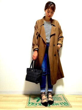 「Doシンプル部」｜「アイテム（トレンチコート）」を使った、yuiさん（レディース・160cm）の冬コーディネート
