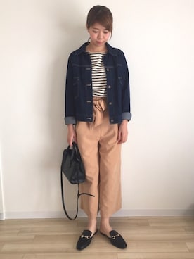 「Doシンプル部」｜「アイテム（デニムジャケット）」を使った、yuiさん（レディース・160cm）の春コーディネート