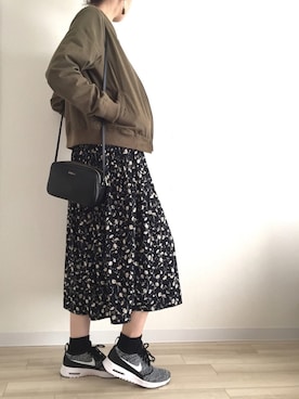 「ミニショルダー」｜「アイテム（ブルゾン）」を使った、yuiさん（レディース・160cm）の春コーディネート