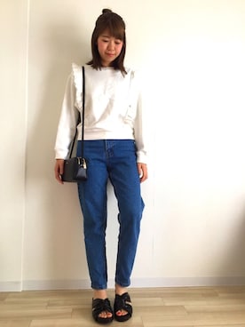 「Doシンプル部」｜「アイテム（スウェット）」を使った、yuiさん（レディース・160cm）の春コーディネート