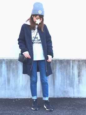 「Doシンプル部」｜「アイテム（ニットキャップ/ビーニー）」を使った、yuiさん（レディース・160cm）の秋コーディネート
