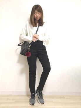 「Doシンプル部」｜「アイテム（スラックス）」を使った、yuiさん（レディース・160cm）の冬コーディネート
