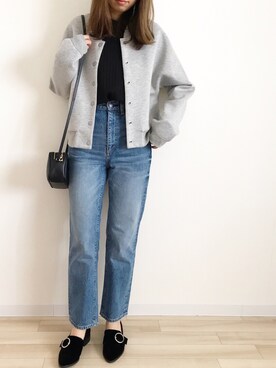 「ハイウエストストレートジーンズ」｜yuiさん（レディース・160cm）の冬コーディネート