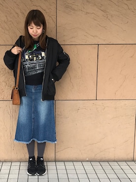 「Doシンプル部」｜「アイテム（スウェット）」を使った、yuiさん（レディース・160cm）の春コーディネート