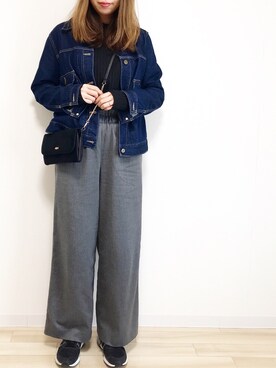 「Doシンプル部」｜「アイテム（スラックス）」を使った、yuiさん（レディース・160cm）の春コーディネート