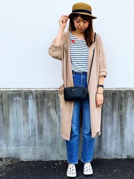 「Doシンプル部」｜「アイテム（その他アウター）」を使った、yuiさん（レディース・160cm）の春コーディネート
