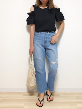 「Doシンプル部」｜「アイテム（ビーチサンダル）」を使った、yuiさん（レディース・160cm）の夏コーディネート