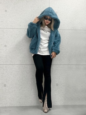 「金髪」｜「アイテム（ブルゾン）」を使った、SAKURAさん（レディース・156cm）の秋コーディネート