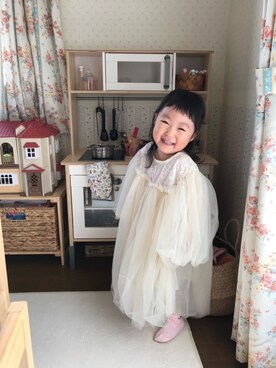 「キッズドレス」｜kaedeさん（キッズ・100cm）の冬コーディネート