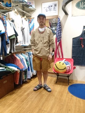 「SHAKA」｜「アイテム（ブルゾン）」を使った、atsushiさん（メンズ・172cm）の春コーディネート