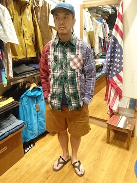 「Needles（ニードルス）のアイテム（トップス）」を使った、atsushiさん（メンズ・172cm）の夏コーディネート