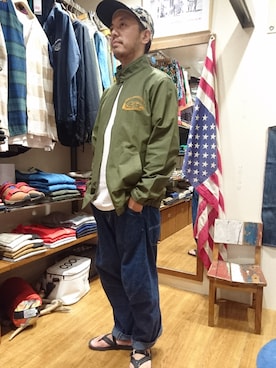 「CAL O LINE（キャルオーライン）のアイテム」を使った、atsushiさん（メンズ・172cm）の夏コーディネート