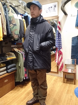 「MANASTASH（マナスタッシュ）のアイテム（キャップ）」を使った、atsushiさん（メンズ・172cm）の冬コーディネート