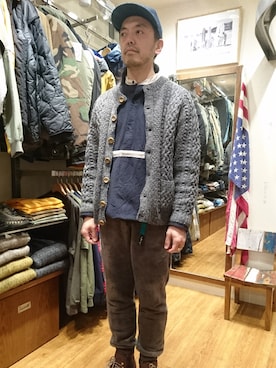 「MANASTASH（マナスタッシュ）のアイテム（キャップ）」を使った、atsushiさん（メンズ・172cm）の冬コーディネート
