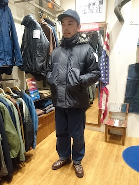 「CAL O LINE（キャルオーライン）のアイテム」を使った、atsushiさん（メンズ・172cm）の冬コーディネート