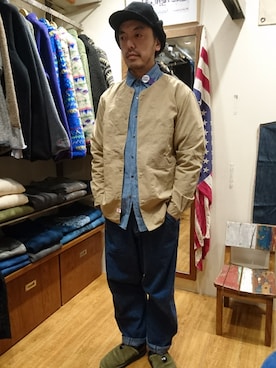 「CAL O LINE（キャルオーライン）のアイテム」を使った、atsushiさん（メンズ・172cm）の冬コーディネート