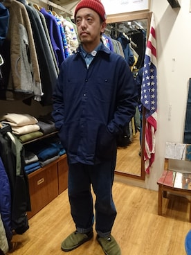 「CAL O LINE（キャルオーライン）のアイテム」を使った、atsushiさん（メンズ・172cm）の冬コーディネート